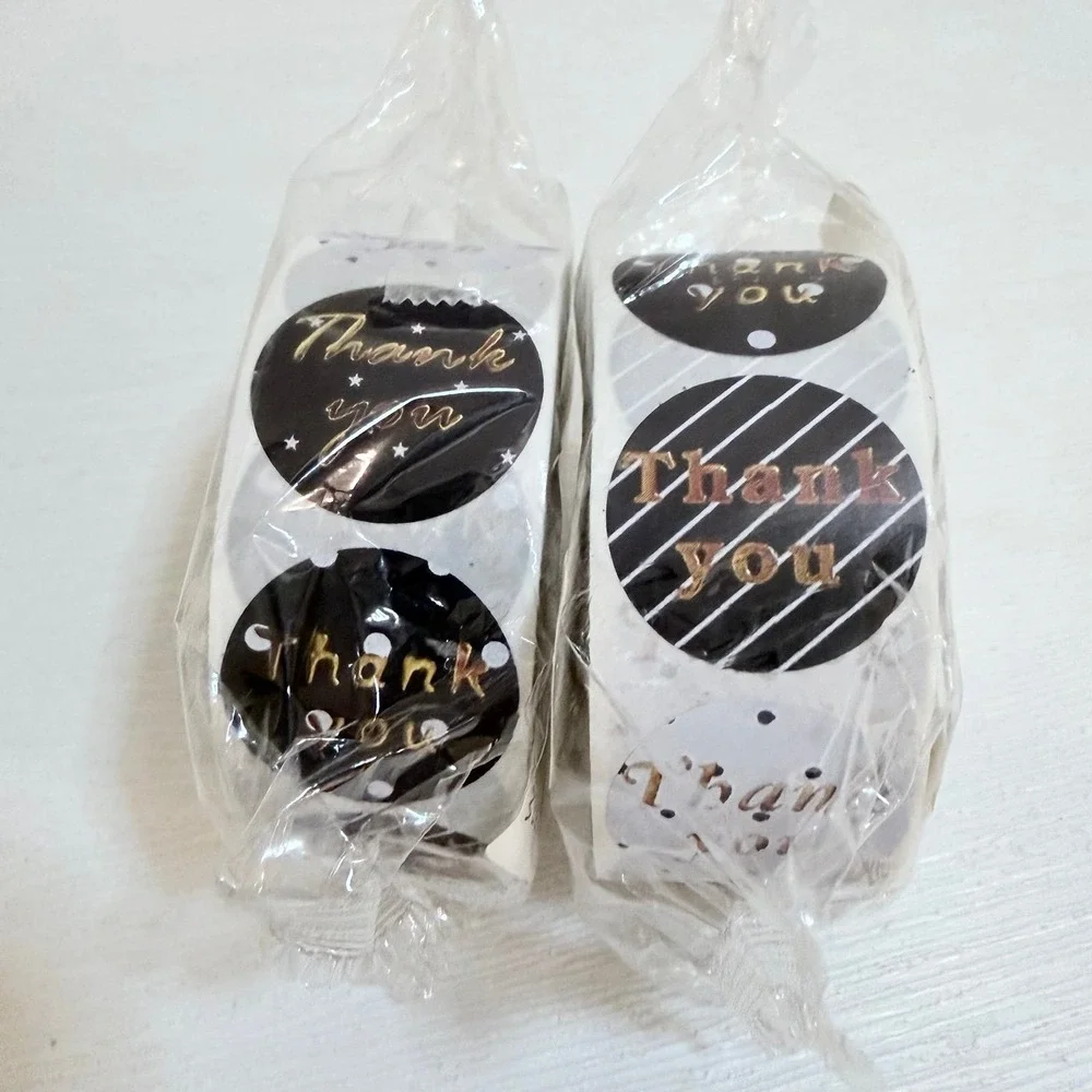 2Rolls (500x2) Thank You Stickers / packaging seal label NEW
